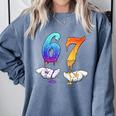 Six Seven Ice Cream Drip Cool Meme 67 Number Baseball Comfort Colors Sweatshirt Denim Six Seven Ice Cream Drip Cool Meme 67 Number Baseball Comfort Colors Sweatshirt Denim