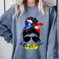 Softball Mom Puerto Rican Mom Spanish Baseball Mom Tote Comfort Colors Sweatshirt Denim