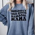 Somebody's Loud Mouth Baseball Mama Baseball Mom Comfort Colors Sweatshirt Denim