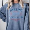 Spring 2025 Swing Batter Baseball Mom Sideline Social Club Comfort Colors Sweatshirt Denim Spring 2025 Swing Batter Baseball Mom Sideline Social Club Comfort Colors Sweatshirt Denim