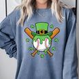 St Patricks Day Baseball Drip Ice Cream Baseball Home Plate Comfort Colors Sweatshirt Denim St Patricks Day Baseball Drip Ice Cream Baseball Home Plate Comfort Colors Sweatshirt Denim