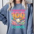I Survived 100 Days Of School Baseball Ice Cream Drip Comfort Colors Sweatshirt Denim