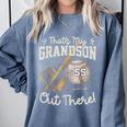 That's My Grandson Out There Jersey Number 55 Baseball Comfort Colors Sweatshirt Denim That's My Grandson Out There Jersey Number 55 Baseball Comfort Colors Sweatshirt Denim
