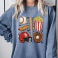 Tis The Season Baseball Mom Game Day Cheering Sports Lover Comfort Colors Sweatshirt Denim