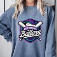 Ultimate Ballers Baseball Comfort Colors Sweatshirt Denim Ultimate Ballers Baseball Comfort Colors Sweatshirt Denim