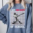 Women's I Hit 100 Days Of School Baseball 100th Day Boys Kids Comfort Colors Sweatshirt Denim Women's I Hit 100 Days Of School Baseball 100th Day Boys Kids Comfort Colors Sweatshirt Denim
