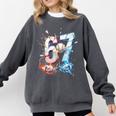 6 7 Baseball Six Seven Meme 67 Hands Kids Men Women Comfort Colors Sweatshirt Pepper