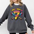 I Was 6 Now I'm 7 Dripping Ice Cream Baseball 67 Drip Comfort Colors Sweatshirt Pepper