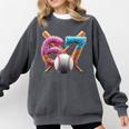 67 Baseball Ice Cream Drip Kids Youth Comfort Colors Sweatshirt Pepper