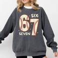 67 Baseball Six Seven 6 7 Meme Kids 67 Teen Boys 6-7 Comfort Colors Sweatshirt Pepper