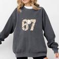 Baseball 67 Six Seven Meme Number Comfort Colors Sweatshirt Pepper
