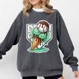 Baseball Boys Ice Cream Drip Baseball Boys Youth Mint Choco Comfort Colors Sweatshirt Pepper