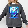 Baseball Drip Ice Cream Blue Glow Melt Ball Graphic Comfort Colors Sweatshirt Pepper Baseball Drip Ice Cream Blue Glow Melt Ball Graphic Comfort Colors Sweatshirt Pepper