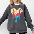 Baseball Drip Melting Ice Cream Baseball Heart Boys Girls Comfort Colors Sweatshirt Pepper Baseball Drip Melting Ice Cream Baseball Heart Boys Girls Comfort Colors Sweatshirt Pepper