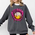 Baseball Drip Pink Glove Respect The Drip Youth Boys Girls Comfort Colors Sweatshirt Pepper