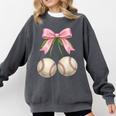 Baseball Girls Women Coquette Pink Bow Baseball Comfort Colors Sweatshirt Pepper Baseball Girls Women Coquette Pink Bow Baseball Comfort Colors Sweatshirt Pepper