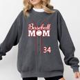 Baseball Mom 34 Number 34 Jersey Team Numbered Jersey Comfort Colors Sweatshirt Pepper