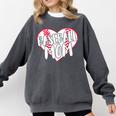 Baseball Mom Heart Comfort Colors Sweatshirt Pepper Baseball Mom Heart Comfort Colors Sweatshirt Pepper
