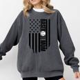 Baseball Mom USA Flag Baseball Mama Day Vibes Mama Comfort Colors Sweatshirt Pepper