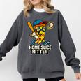 Boys Pizza Theme Baseball Home Hitter Comfort Colors Sweatshirt Pepper