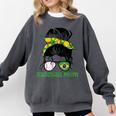 Brazil Baseball Mom Messy Bun Comfort Colors Sweatshirt Pepper Brazil Baseball Mom Messy Bun Comfort Colors Sweatshirt Pepper