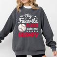 My Favorite Player Calls Me Grampy Baseball Grampy Comfort Colors Sweatshirt Pepper