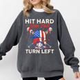 Hit Hard Run Fast Turn Left Baseball Cream Drip Crossed Bats Comfort Colors Sweatshirt Pepper