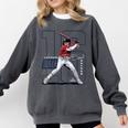 Jarren Duran Boston MLB Baseball Players MLBJDU202M Comfort Colors Sweatshirt Pepper