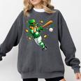 Leprechaun Play Baseball St Patrick's Day Men Kid Boys Comfort Colors Sweatshirt Pepper