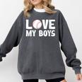 I Love My Boys Baseball Moms Comfort Colors Sweatshirt Pepper I Love My Boys Baseball Moms Comfort Colors Sweatshirt Pepper