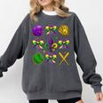 Mardi Gras Baseball Coquette Bow Fat Tuesday Parade Girls Comfort Colors Sweatshirt Pepper Mardi Gras Baseball Coquette Bow Fat Tuesday Parade Girls Comfort Colors Sweatshirt Pepper