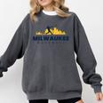Milwaukee Baseball Minimalist City Skyline Baseball Lover Comfort Colors Sweatshirt Pepper Milwaukee Baseball Minimalist City Skyline Baseball Lover Comfort Colors Sweatshirt Pepper