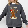 Oh Snap Gingerbreadman Baseball Christmas Men Boys Toddlers Comfort Colors Sweatshirt Pepper