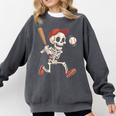 Skeleton Batting Baseball Halloween Boys Men Kids Comfort Colors Sweatshirt Pepper Skeleton Batting Baseball Halloween Boys Men Kids Comfort Colors Sweatshirt Pepper