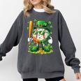 St Patricks Day Baseball Ice Cream Baseball Player Cartoon Comfort Colors Sweatshirt Pepper