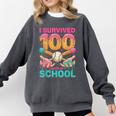 I Survived 100 Days Of School Baseball Ice Cream Drip Comfort Colors Sweatshirt Pepper