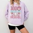 100 Days Of School Baseball 100th Day Of School Girls Comfort Colors Sweatshirt Crimson