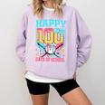 100 Days Of School Kids Baseball Drip 100th Day Of School Comfort Colors Sweatshirt Crimson