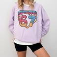 67 Ice Cream Drip Meme Baseball Comfort Colors Sweatshirt Crimson
