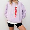 American Flag Baseball Team Baseball Player Baseball Comfort Colors Sweatshirt Crimson