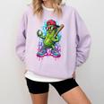 Baseball Ice Cream Drip Boys And Girls Batter Game Day Comfort Colors Sweatshirt Crimson