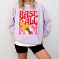 Baseball Mom Game Day Trendy Pink Leopard Mama Premium Comfort Colors Sweatshirt Crimson