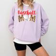 Baseball Mom Leopard Print Cute Mother's Day Sport Lover Comfort Colors Sweatshirt Crimson Baseball Mom Leopard Print Cute Mother's Day Sport Lover Comfort Colors Sweatshirt Crimson