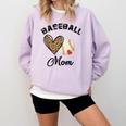 Baseball Mom Leopard Heart Baseball Player Kids Comfort Colors Sweatshirt Crimson