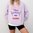 Baseball Mom Loud & Proud Since 1980 Comfort Colors Sweatshirt Crimson
