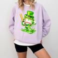 Baseball Player Ice Cream Drip Shamrocks St Patrick's Day Comfort Colors Sweatshirt Crimson Baseball Player Ice Cream Drip Shamrocks St Patrick's Day Comfort Colors Sweatshirt Crimson