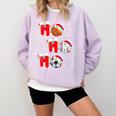 Basketball Baseball Soccer Christmas Ho Ho Ho Santa Xmas Comfort Colors Sweatshirt Crimson Basketball Baseball Soccer Christmas Ho Ho Ho Santa Xmas Comfort Colors Sweatshirt Crimson