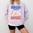 Bruh It's My 2nd Birthday Boy Baseball Themed Party Comfort Colors Sweatshirt Crimson Bruh It's My 2nd Birthday Boy Baseball Themed Party Comfort Colors Sweatshirt Crimson