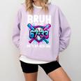 Bruh It's My 67 33 Days Of School Baseball 100 Days Smarter Comfort Colors Sweatshirt Crimson Bruh It's My 67 33 Days Of School Baseball 100 Days Smarter Comfort Colors Sweatshirt Crimson