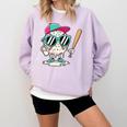 Dripping Baseball Baseball Lover Player Baseballer Comfort Colors Sweatshirt Crimson